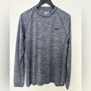 Eddie Bauer Swim Rash Guard Long Sleeve Heather Blue Size M UPF Active Top